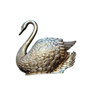 Vintage Godinger Silver Plated Swan Letter Napkin/Letter Holder